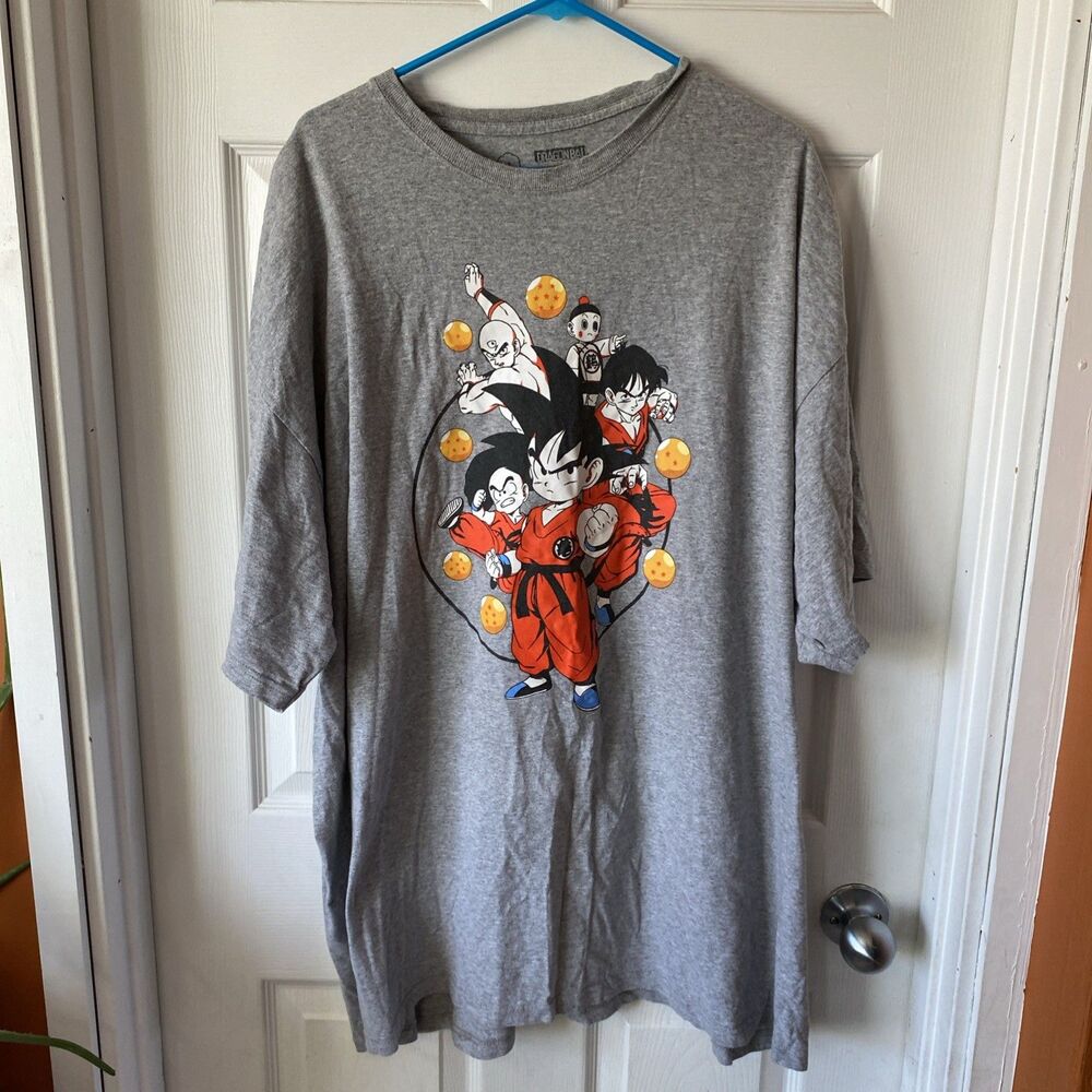 Dragon Ball Z Mens T-Shirt Gray 3XL XXXL Anime Manga Cotton Blend Goku 54/56